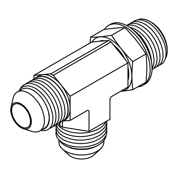 Tompkins Hydraulic Fitting-Steel06MJ-08MOR-06MJ TEE 6804-06-08-06